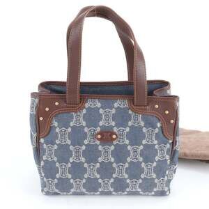 Celine Macadam Leather Denim Handbag Tote Bag for Women